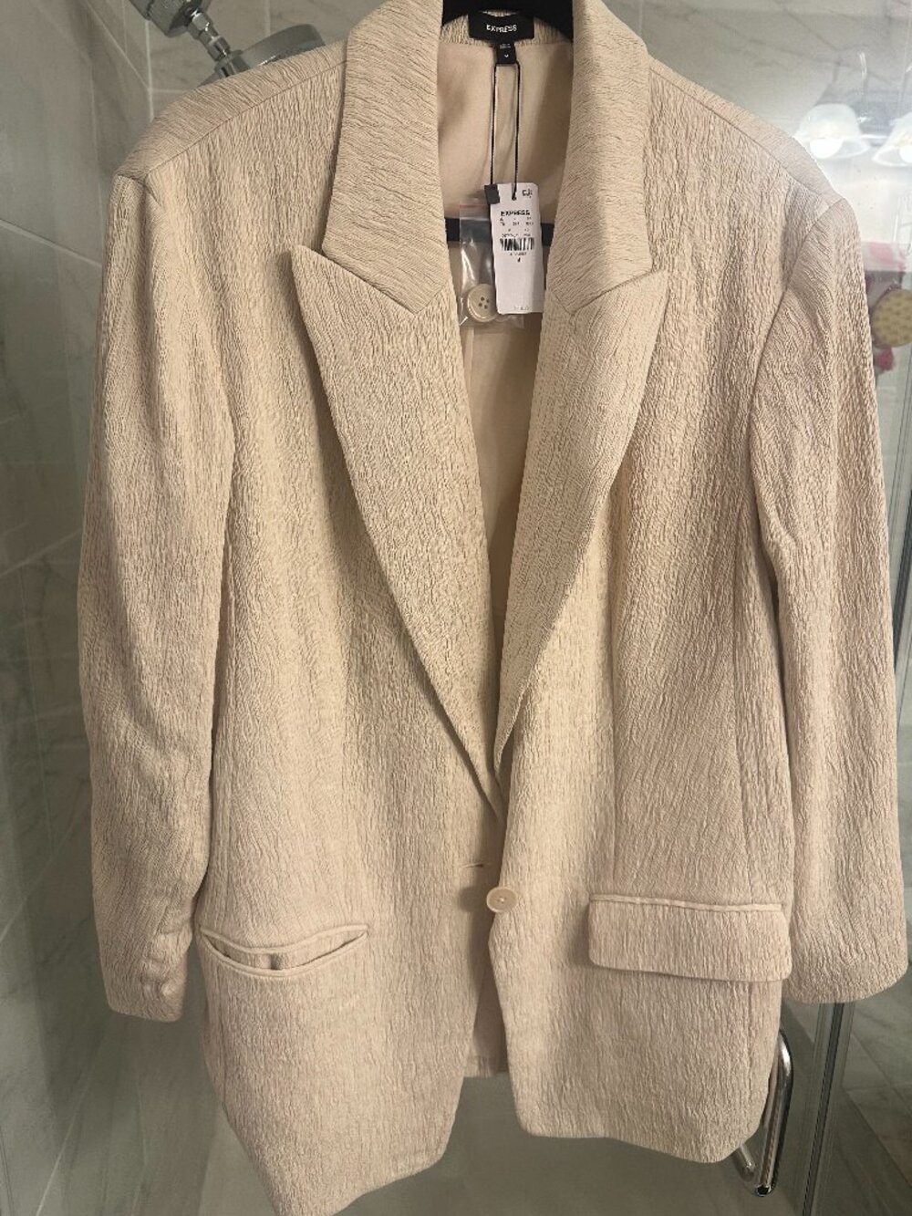 Textured Cream Blazer NWT - Picture 2 of 4